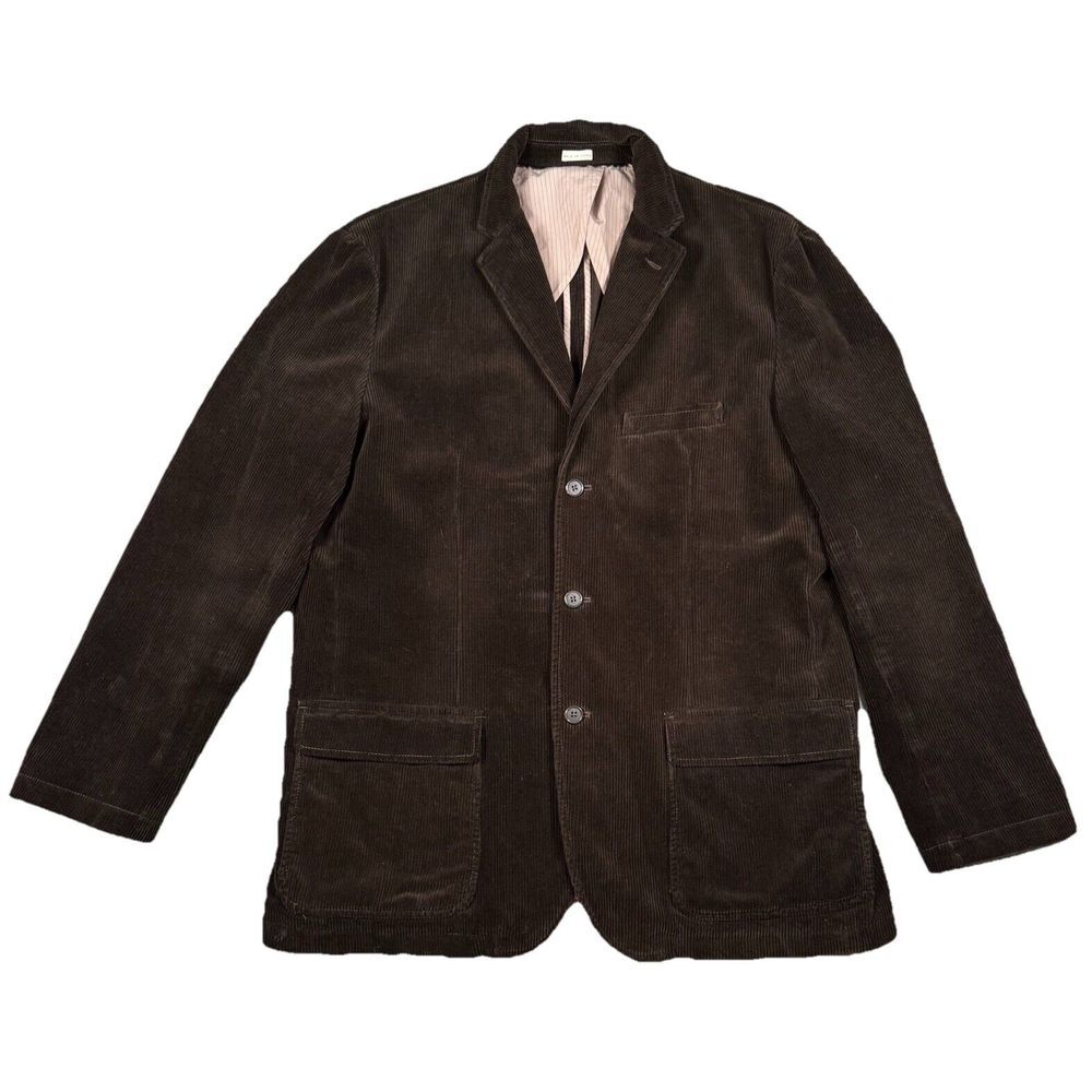 J Crew Blazer Mens XL Chocolate Brown Vintage Cord Sport Coat Elbow Patch
